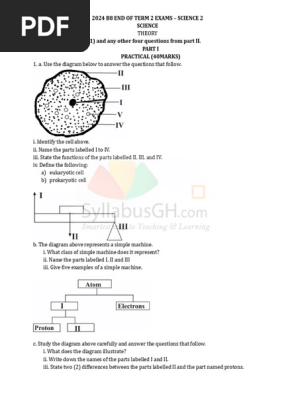 2024 B8 End of Term 2 Exams - Science 2 | PDF | Cell