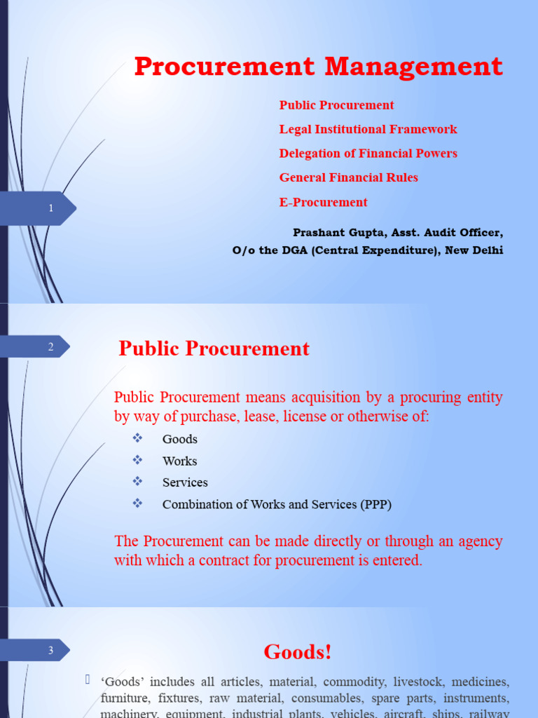 Public Procurement Management Overview | PDF | Procurement | Government ...