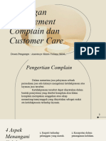 Hubungan Manajement Complain Dan Customer Care