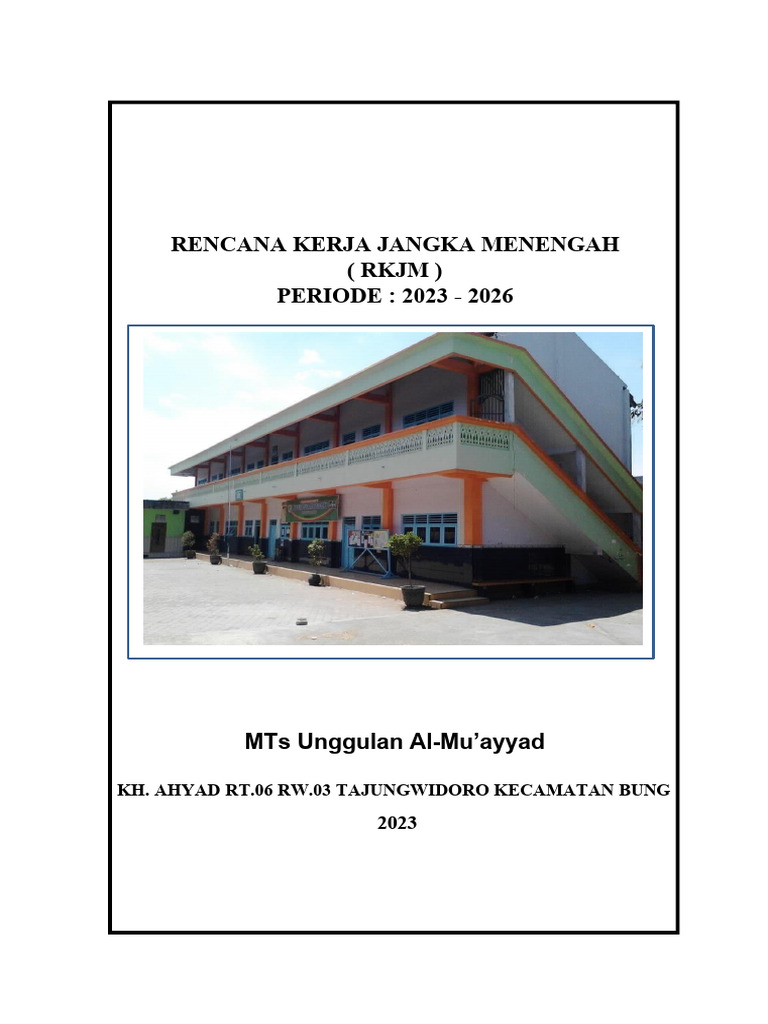 RKJM MTs Unggulan Al-Mu’ayyad 2023-2026 | PDF | Pengelolaan Keuangan & Uang