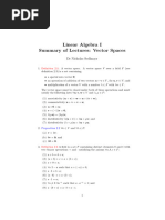 Summary of Lectures 02 Vector Spaces