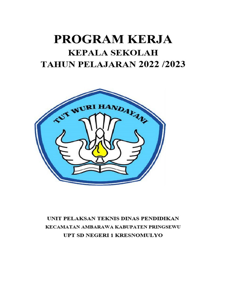 Program Kerja Kepala Sekolah 2022/2023 | PDF
