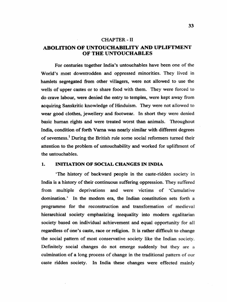Upliftment of Untouchables in India | PDF | Cost Of Living | Dalit