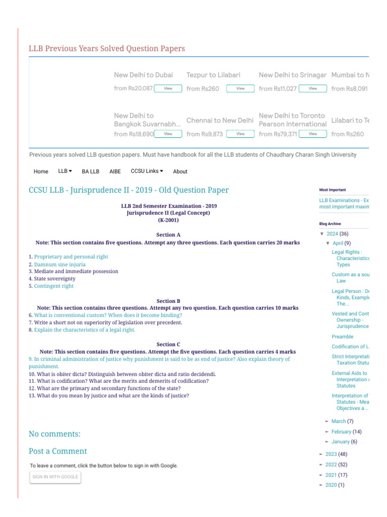 CCSU LLB Previous Years Solved Papers | PDF | Justice | Crime & Violence