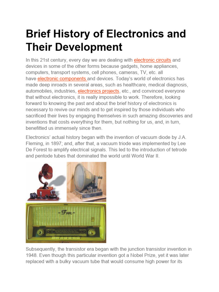Evolution of Electronics History | PDF | Integrated Circuit | Electronics