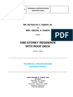 Architectural Technical Specification - One-Storey Residence With Roof Deck