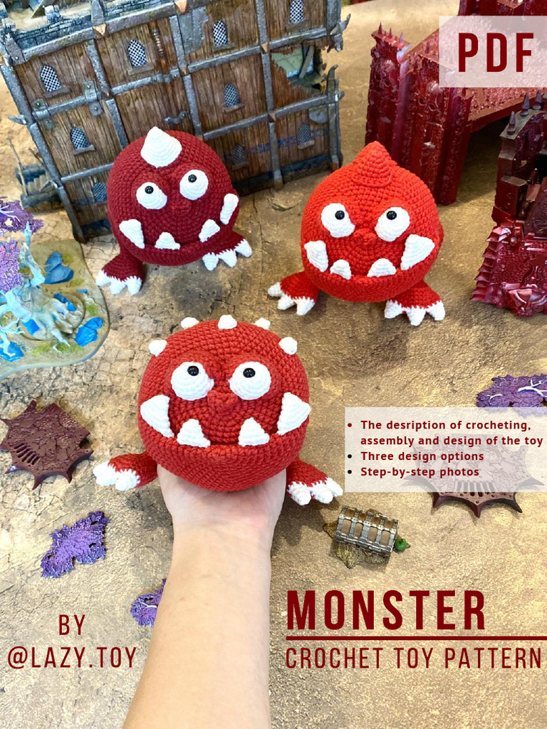 Crochet Monster Toy Pattern Guide | PDF | Crochet | Textile Arts