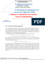 Chapitre 2 - Ajustement de Courbes - Erreur D'interpolation