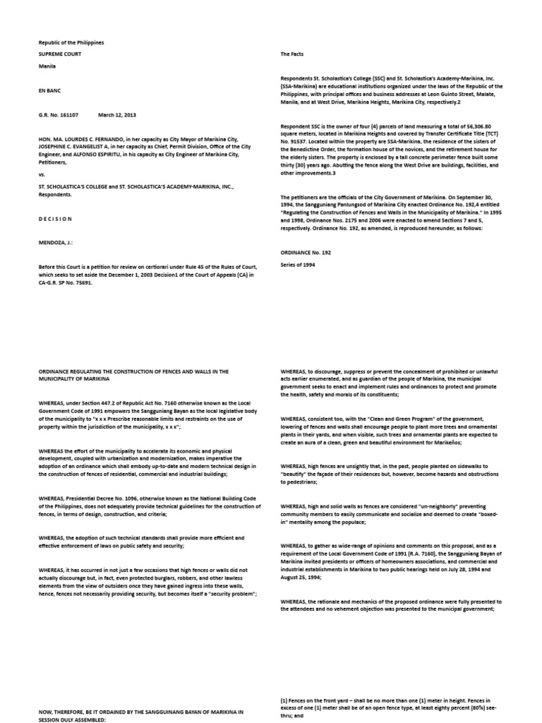 Fernando V ST Scholastica Colege | PDF | Rational Basis Review | Police ...