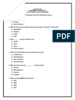 Class Ix SST Poverty As A Challenge Worksheet
