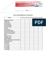 Paraphernalia Checklist