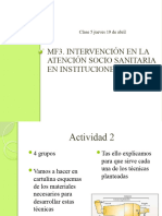 MF3. Intervención en La Atención Socio Sanitaria en Instituciones Clase 5