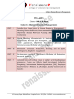 Syllabus Class: - B.B.A. II Year Subject: - Human Resource Management