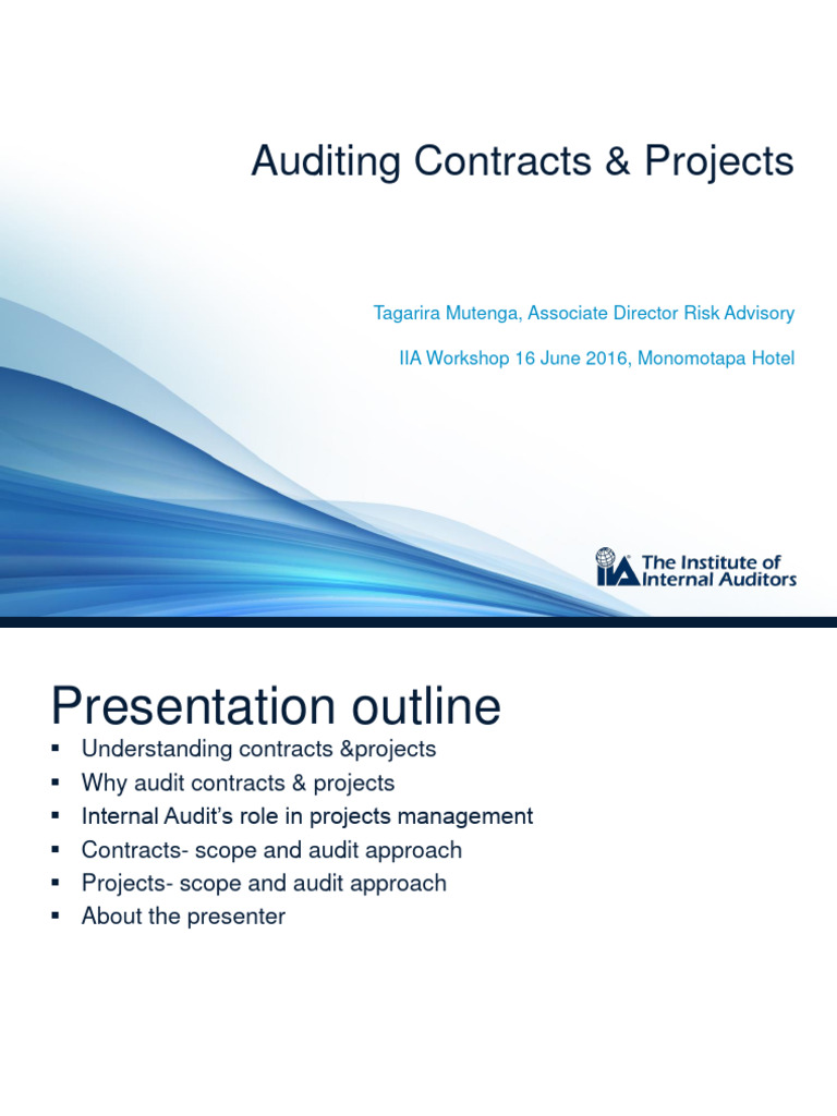 Contract and Project Audit Insights | PDF | Project Management | Risk ...