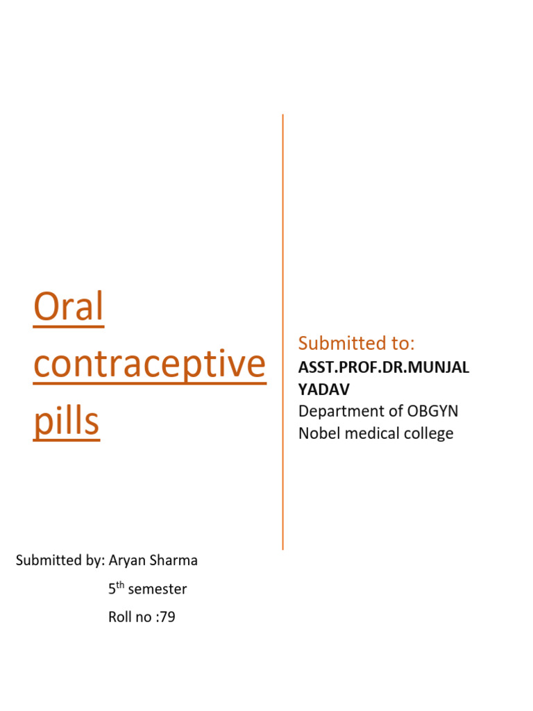 Ocp Final | PDF | Combined Oral Contraceptive Pill | Menstrual Cycle
