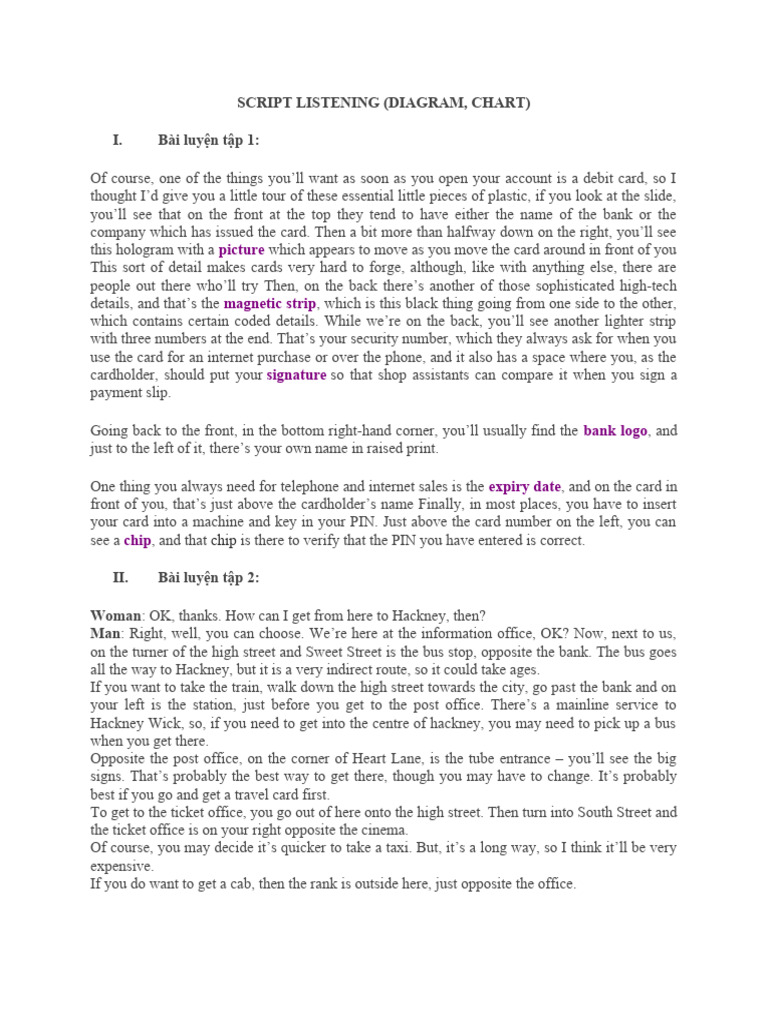 Script Listening (Diagram, Chart) | PDF