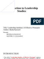 Introduction To Leadership Studies