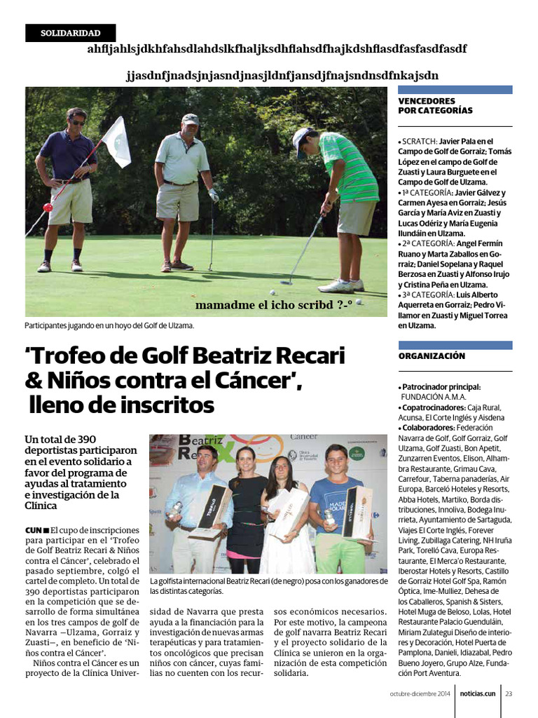 LPGA Tour - Beatriz Recari returns with good feelings through a SM5