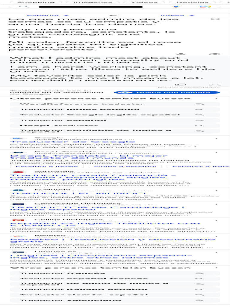 Diccionario Google Traductor
