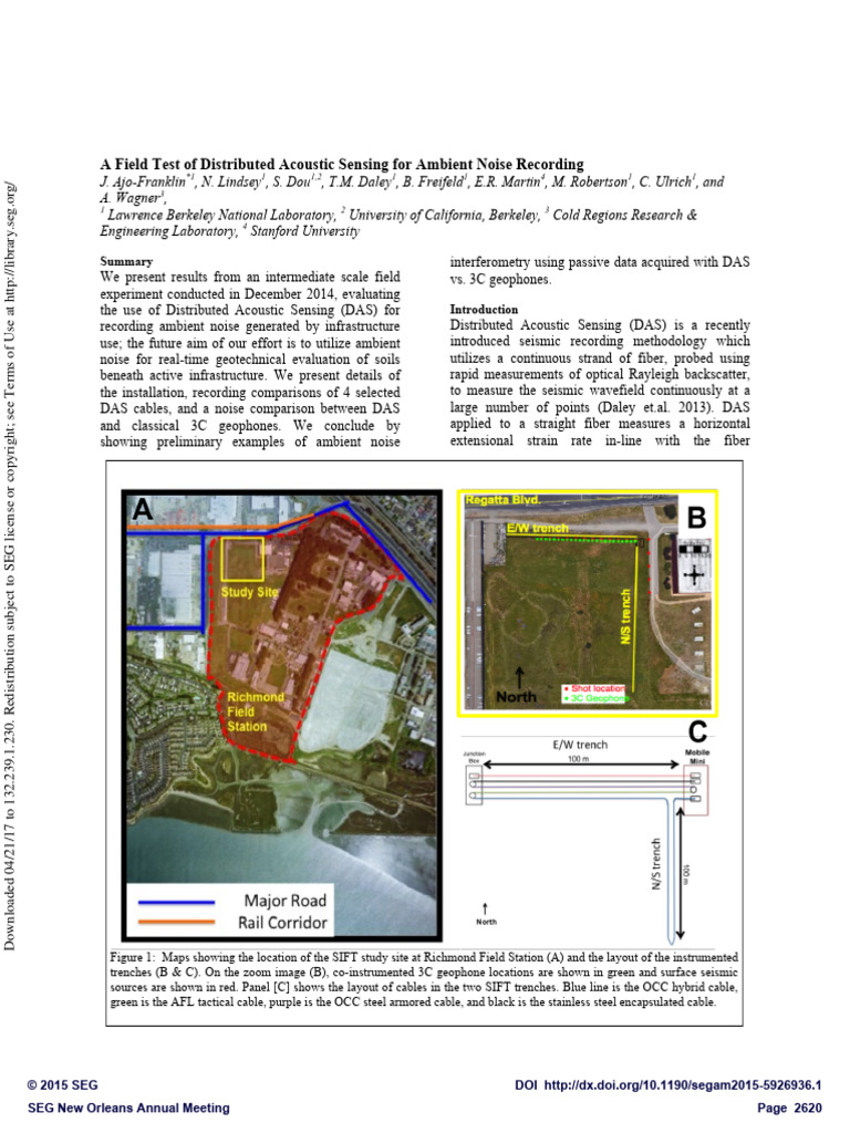 10 1190@segam2015-5926936 1 | PDF | Interferometry | Optical Fiber
