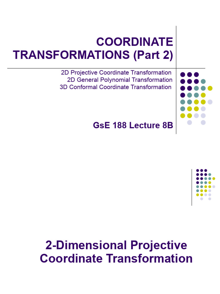 2D and 3D Coordinate Transformations | PDF | Rotation | Coordinate System