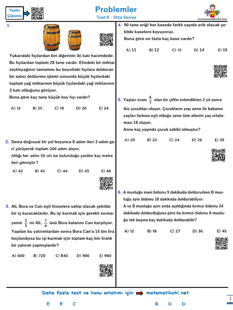 Problemler Test 6 O Yeni | PDF