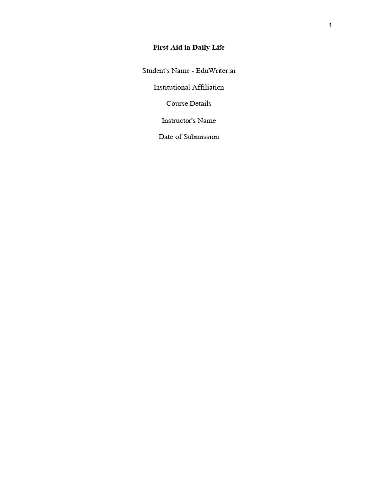 Essential First Aid for Everyday Emergencies | PDF | First Aid ...
