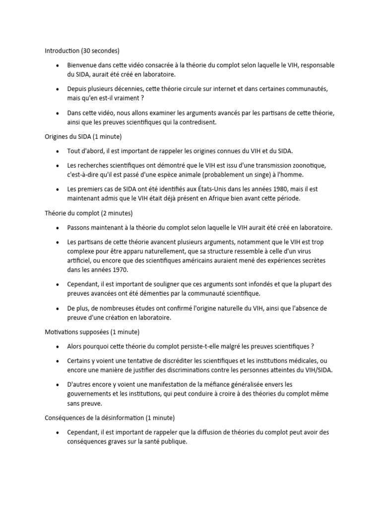Complot sur l'origine du VIH démasqué | PDF | Théorie du complot | SIDA