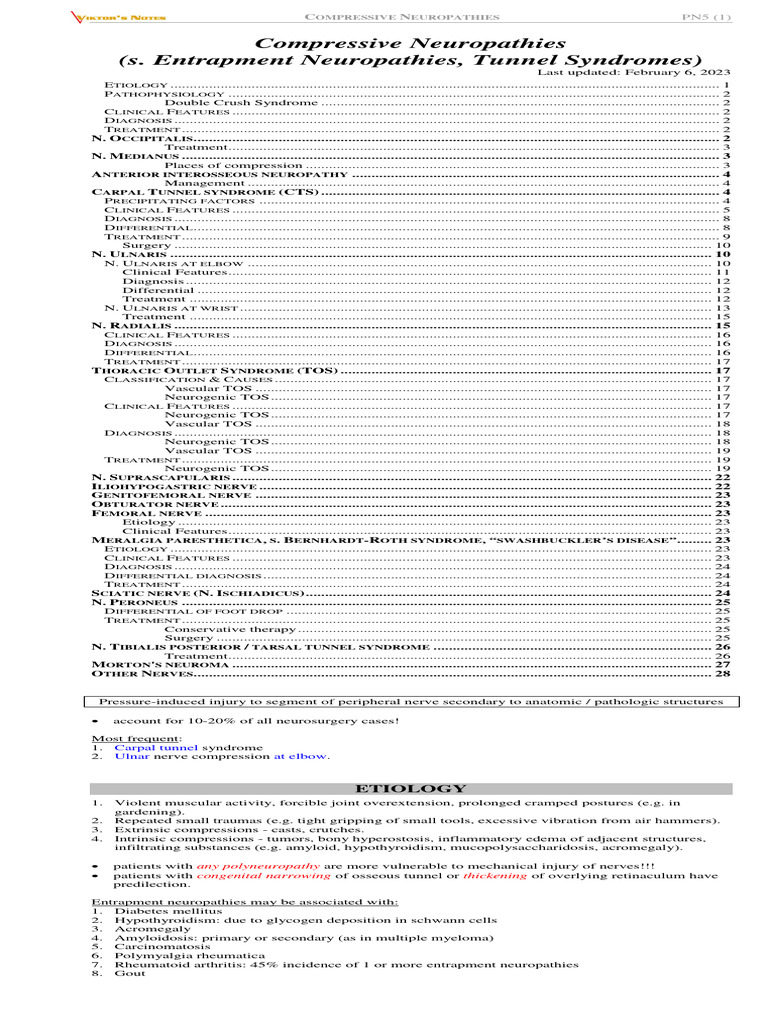 PN5. Compressive Neuropathies | PDF | Thumb | Carpal Tunnel Syndrome