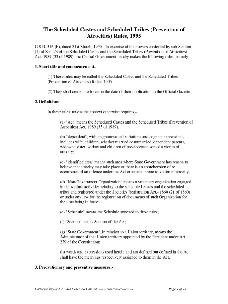 Scheduled Castes & Tribes Atrocities Rules | PDF | Prosecutor | Magistrate