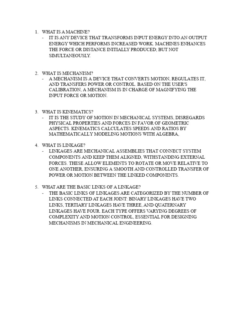 Understanding Machines and Mechanisms | PDF | Science & Mathematics