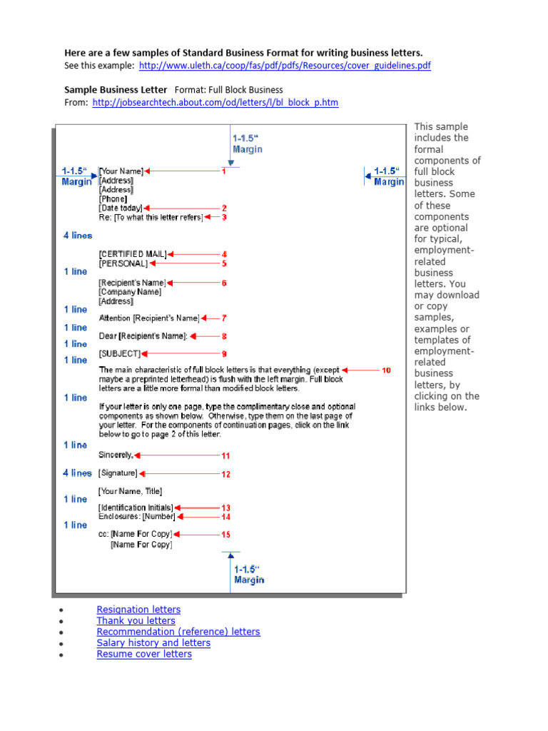 Standard Business Letter Format Guide | PDF | Letter Case | Written ...