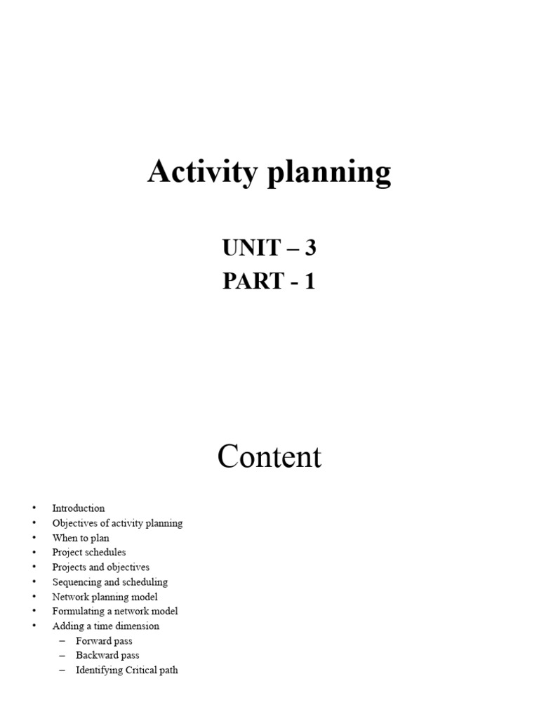 Network Planning in SPM Unit 3 | PDF | Career & Growth | Business