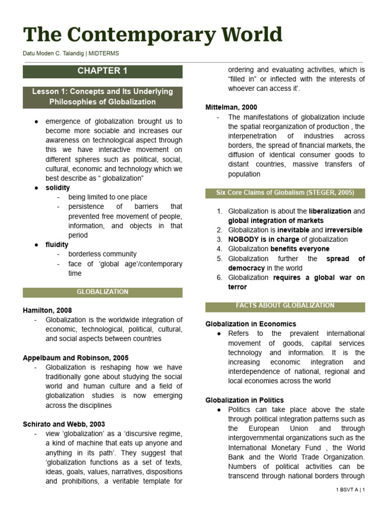 Understanding Globalization Concepts | PDF | Globalization | World ...
