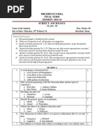 Final Term Grade 11 Sociology