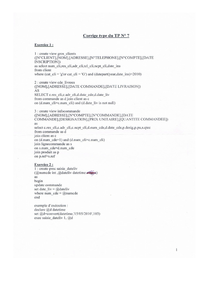 TP 7 Solution | PDF
