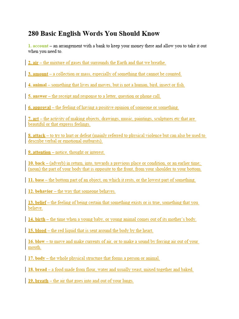 BASIC DICTIONARY WORDS intelligence overview
