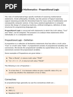 Discrete Mathematics - Propositional Logic