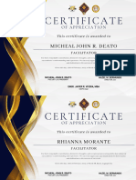 Gold Black Elegant Certificate of Recognition