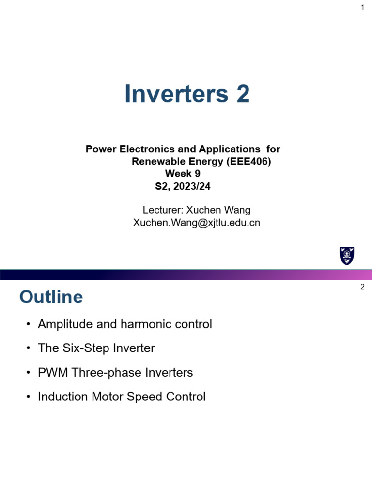 Week 9 Inverters 2 Pdf Power Inverter Electric Motor