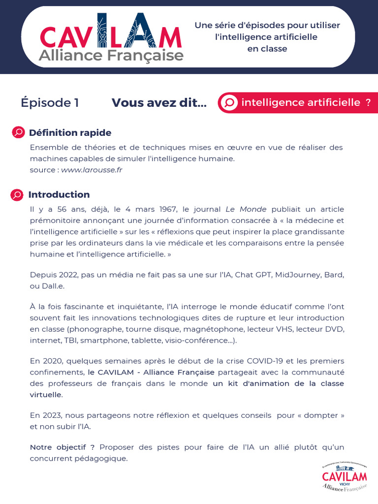 Utiliser l'IA en classe : Guide pratique | PDF | Intelligence ...