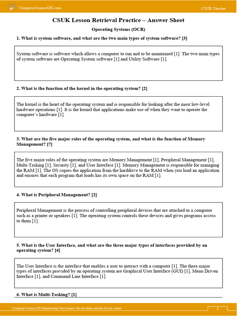 Operating Systems: Key Concepts Explained | PDF | Operating System ...