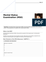 Mental Status Examination MSE