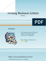 Writing A Business Letter
