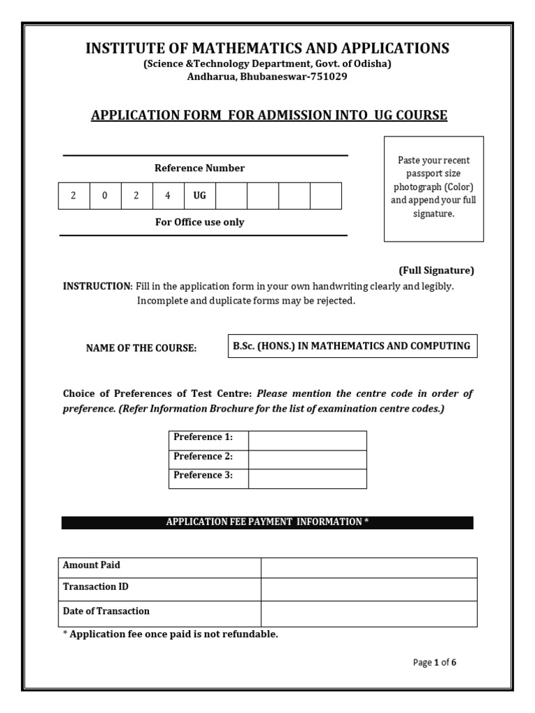 UGAppForm202425 PDF