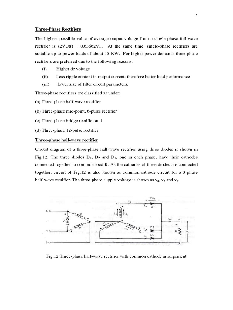Three Phase Rectifiers | PDF | Rectifier | Diode