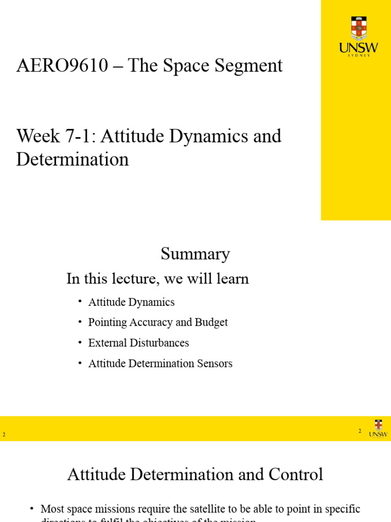 Attitude Dynamics in Spacecraft Control | PDF | Rotation | Rotation ...