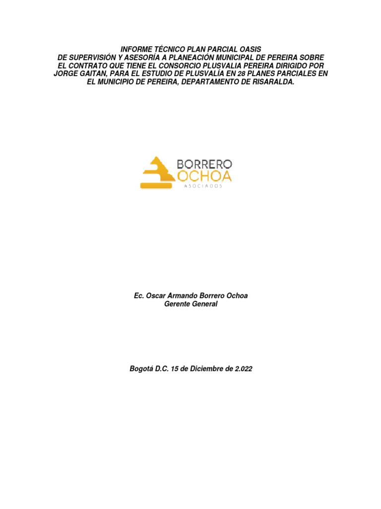 Informe Plusvalía Plan Parcial Oasis | PDF | Urbanismo