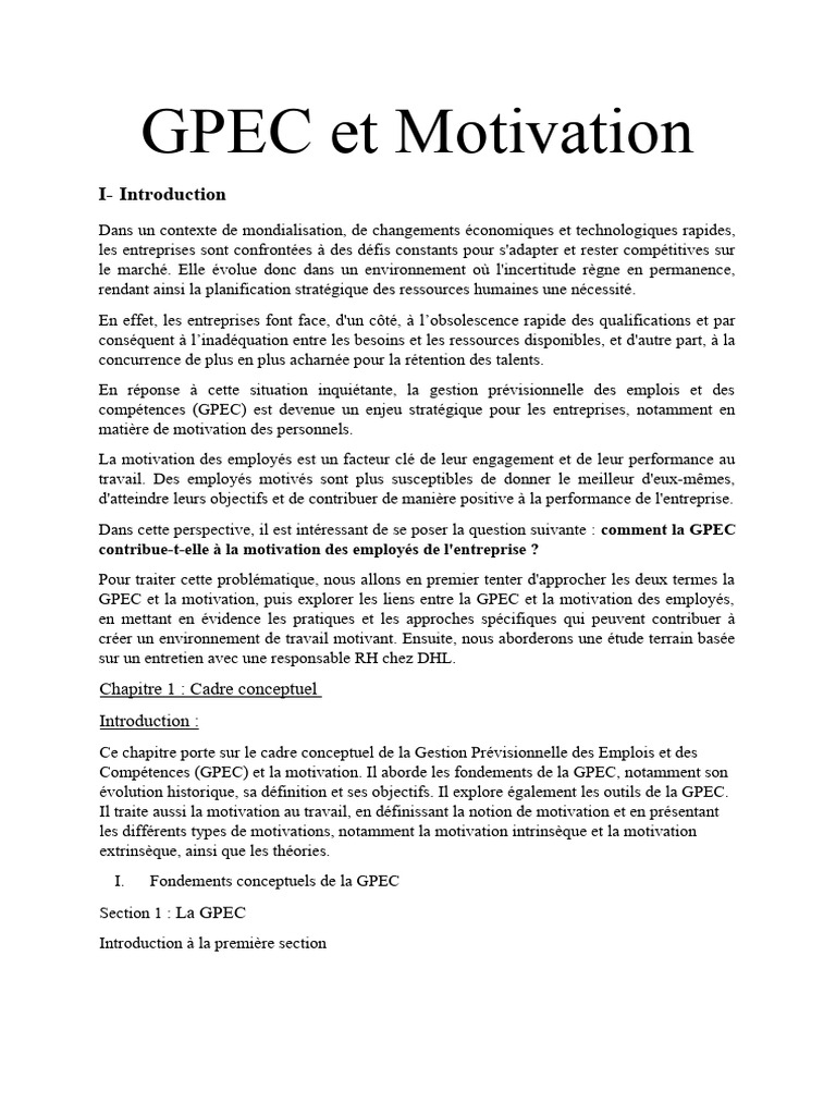 GPEC et Motivation des Employés | PDF | Motivation | Motivant