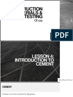 Lesson 4. Introduction To Cement